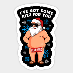 Inappropriate Naughty Santa Rizz Men Women Ugly Christmas Sticker